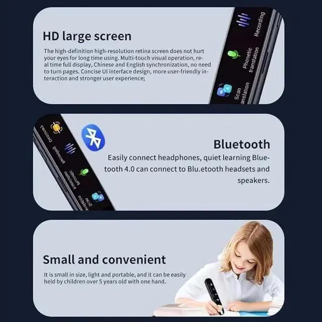 Alt view image 6 of 7 - Pen GPT, AI Pen, PenGPT AI Smart Pen, ScanSense AI Scanning Smart Pen(150+ Languages), Multifunctional Offline Translator Real Time, HD Touchscreen, Voice Recording (Black)