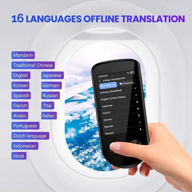 Alt view image 6 of 7 - FLEXMAN Language Translator Device, 130+ Languages Instant Two Way Translator, 3.5Inch Touchscreen Portable Rechargeable Face to Face Translator for Business Learning Travel