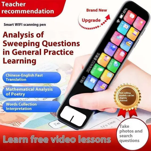 Alt view image 5 of 7 - Ai Smart Pen, Travel Instant Voice Translator, Wireless Scan Reading Pen, 6 Language Offline, Portable Digital Touchscreen Translation Pen, Wi-Fi Voice Translator Device with Camera