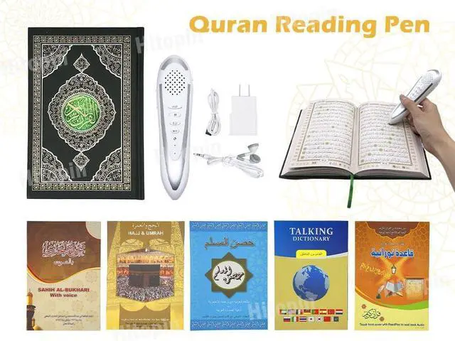 Alt view image 3 of 7 - Ramadan Digital Pen Quran Talking Reader Word by Word Function Holy Qur'an Pen with English Arabic Urdu French Spanish German etc. 5 Small Books