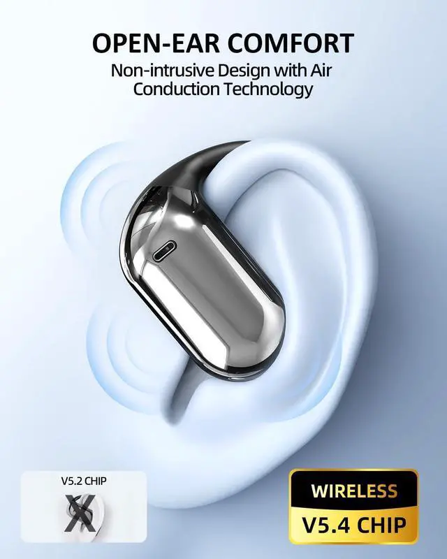 Alt view image 7 of 7 - AI Translation Earbuds Real Time: 144 Languages & Accents Translator Headphones Bluetooth Wireless 3-in-1 OWS Instant Earphone Open Ear Design for Travel Business Learning