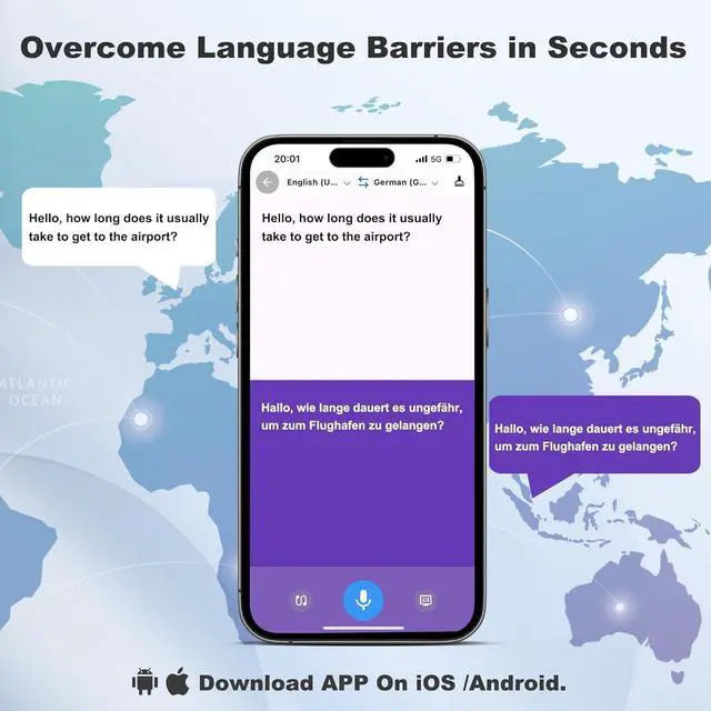 Alt view image 3 of 7 - Language Translator Earbuds, 3 in 1 Ai Translation Earbuds Real Time with 144 Languages & 80H Playtimes, Open Ear Translation Headphones for iPhone and Android, No Subscription Fee, P