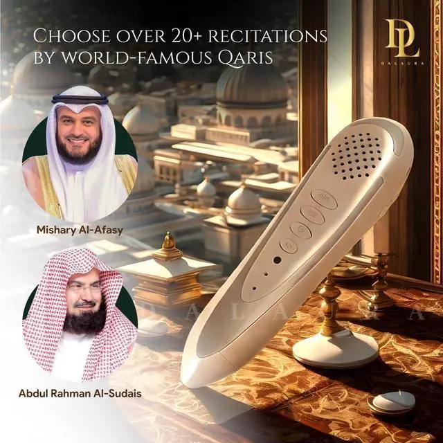 Alt view image 2 of 7 - Quran Reading Pen, 16GB Electronic Reader Pen Word-by-Word Digital Rechargeable Holy Quran Recorder 25 Reciters and Languages 6 Books, Ramadan Gift for Kids Adults Black