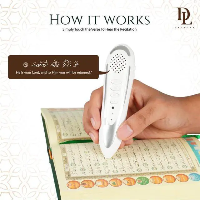 Alt view image 4 of 7 - Quran Reading Pen, 16GB Electronic Reader Pen Word-by-Word Digital Rechargeable Holy Quran Recorder 25 Reciters and Languages 6 Books, Ramadan Gift for Kids Adults Black