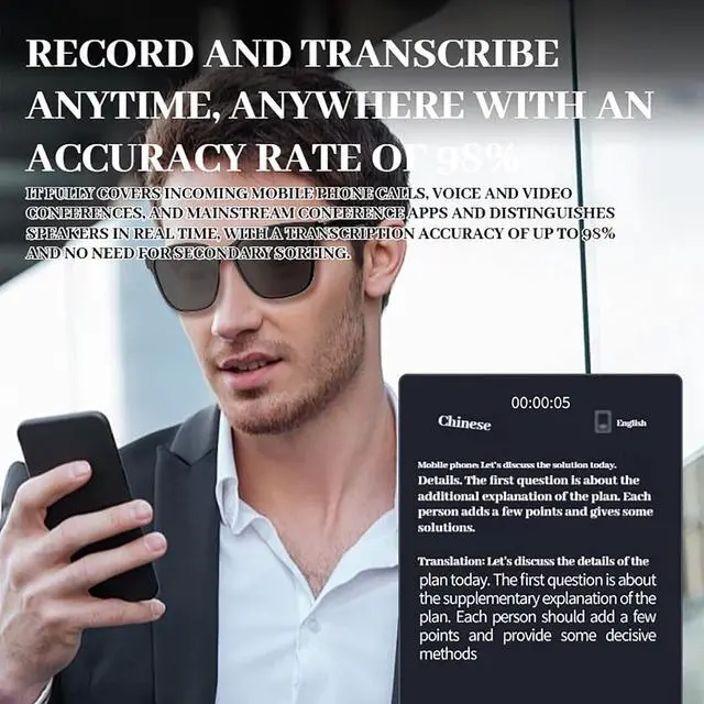 Alt view image 2 of 7 - Andarex Translation Glasses, Andarex Translating Glasses, Smart Ai Wireless Bluetooth Translation Glasses Real Time Voice Assistant with 144 Language for Men Women (2pcs)