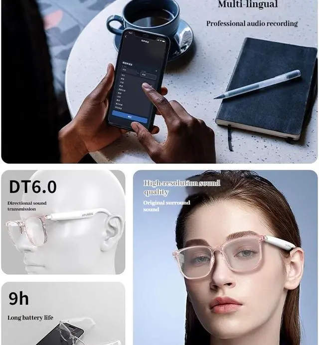 Alt view image 6 of 7 - Andarex Translation Glasses, Andarex Translating Glasses, Smart Ai Wireless Bluetooth Translation Glasses Real Time Voice Assistant with 144 Language for Men Women (2pcs)