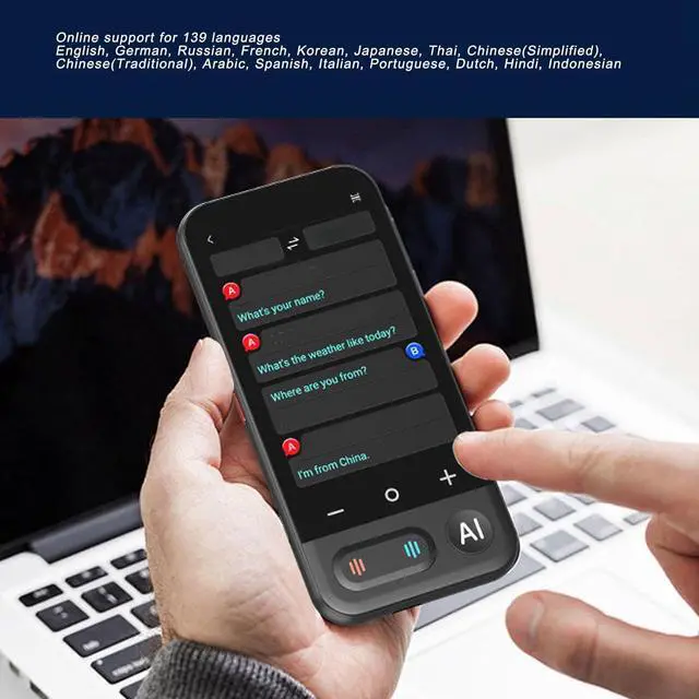 Alt view image 4 of 7 - Language Translator Device AI Voice Translator Real Time Translator 139 Languages Online 20 Offline 0.5s Fast Translation with 4 Inch Touch Screen for Travel Business