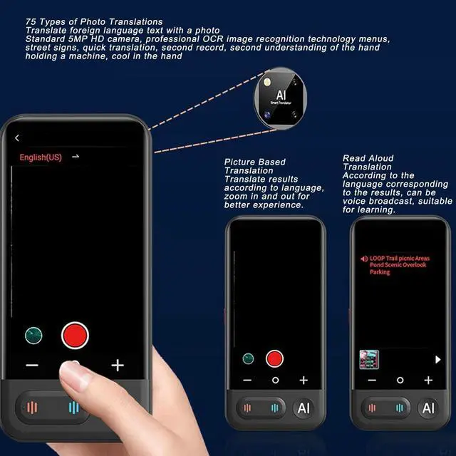 Alt view image 6 of 7 - Language Translator Device AI Voice Translator Real Time Translator 139 Languages Online 20 Offline 0.5s Fast Translation with 4 Inch Touch Screen for Travel Business