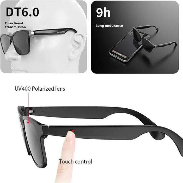 Alt view image 4 of 7 - AI Translator Glasses, AI Glasses for Men Women, AI Smart Glasses Supports 144 Languages, Glasses Headphones Anti-Blue Light Lenses, Open Ear Music & Hd Calling (White)