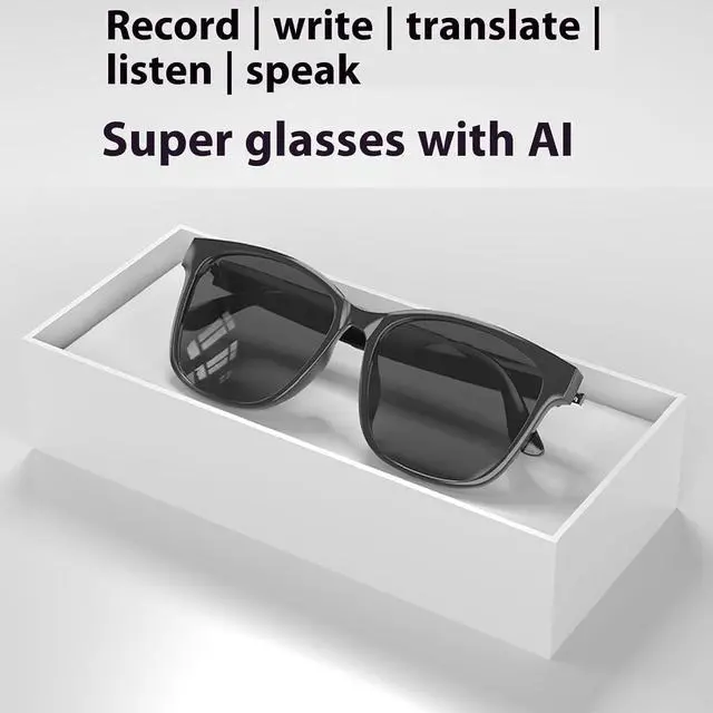 Alt view image 5 of 7 - AI Translator Glasses, AI Glasses for Men Women, AI Smart Glasses Supports 144 Languages, Glasses Headphones Anti-Blue Light Lenses, Open Ear Music & Hd Calling (White)