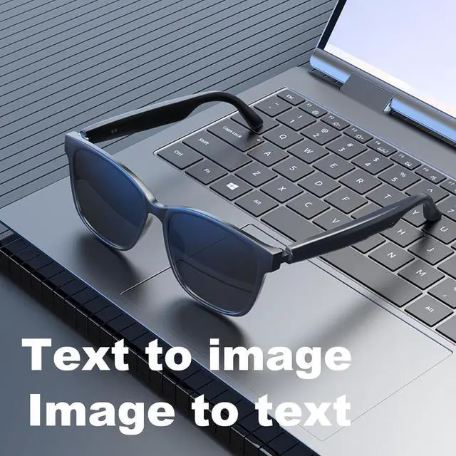 Alt view image 6 of 7 - AI Translator Glasses, AI Glasses for Men Women, AI Smart Glasses Supports 144 Languages, Glasses Headphones Anti-Blue Light Lenses, Open Ear Music & Hd Calling (White)