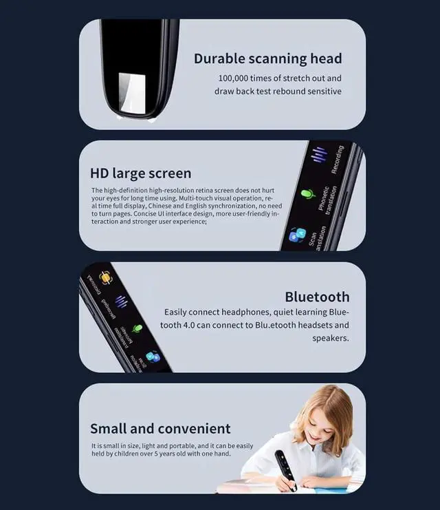Alt view image 6 of 7 - Translator Pen, Traductor De Voz Instantaneo 2024, Amigopen Multipurpose Translation Device,Traductor Inteligente for Students Adults Support WiFi and Supporting 112 Languages (Black-A)