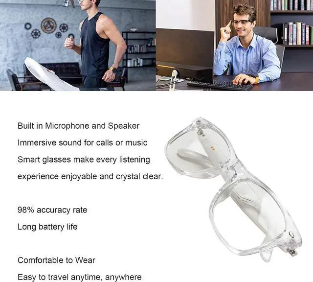 Alt view image 5 of 7 - AI Translation Glasses with Over 100 Languages Real Time Translation, Anti Blue Light, Smart Music Glasses, Great for Business, Travel, or Overseas Students