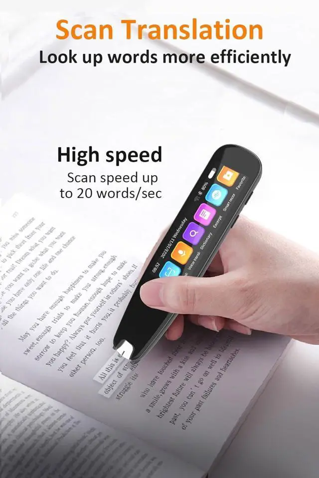 Alt view image 4 of 7 - Language Translator Pen, AI Smart Translation Pen with 3 in Screen, 134 Online Voice Translations, Real Time Portable Scan Translation Pen for Business, Learning, Travel