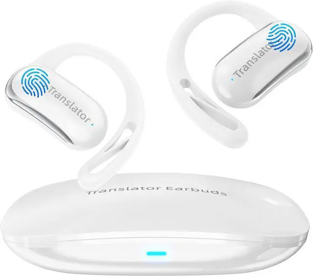 Main image of AI Translation Earbuds Real-Time 3-in-1 Language Translator Earbuds 144 Languages & Accents,Open-Ear Design Fit iOS & Android for Travel Business Learning(AF56 White Online)