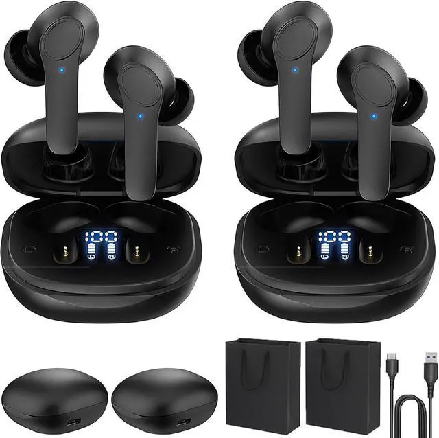 Main image of Elderdiscuss Translation Earbuds, Elder Discus Translation Earbuds, 144 Languages & Accents Two-Way Translator Pods Real Time for iOS and for Android, Noise Canceling Translator Headset (Black*2)