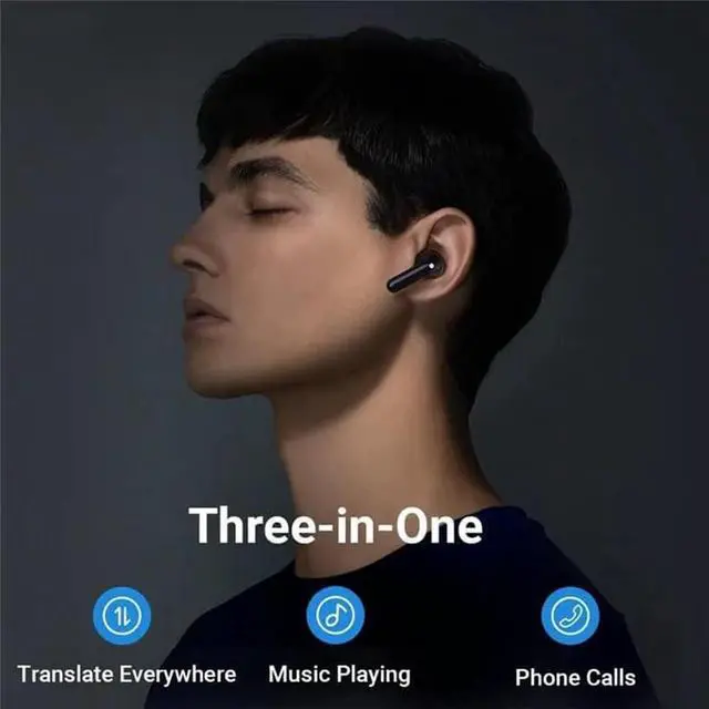Alt view image 4 of 7 - Elderdiscuss Translation Earbuds, Elder Discus Translation Earbuds, 144 Languages & Accents Two-Way Translator Pods Real Time for iOS and for Android, Noise Canceling Translator Headset (Black*2)
