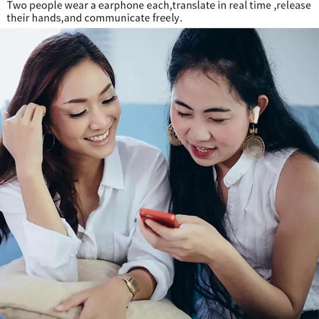 Alt view image 6 of 7 - Elderdiscuss Translation Earbuds, Elder Discus Translation Earbuds, 144 Languages & Accents Two-Way Translator Pods Real Time for iOS and for Android, Noise Canceling Translator Headset (Black*2)
