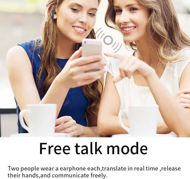 Alt view image 5 of 7 - Elderdiscuss Translation Earbuds, Elder Discus Translation Earbuds, 144 Languages & Accents Two-Way Translator Pods Real Time for iOS and for Android, Noise Canceling Translator Headset (Black*2)