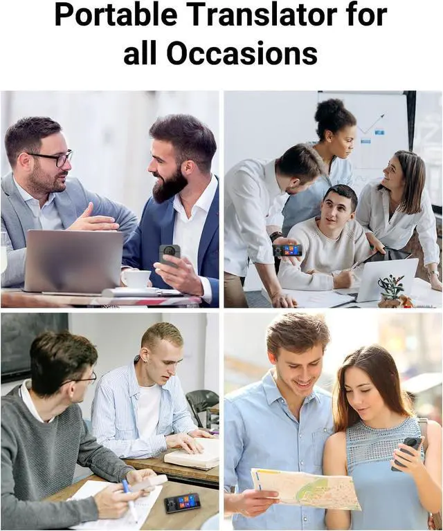 Alt view image 7 of 7 - XUPURTLK Language Translator Device, Voice Translator Device Two Way, 144 Languages Real-Time Translator Device No WiFi Needed, Offline & Recording & Photo Translation for Travel, Business, Learning