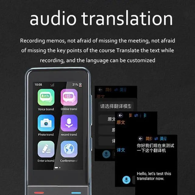 Alt view image 5 of 7 - Translator Device, AI Intelligent Translator 139 Languages Online Translation High Accuracy Language Translator Device Translation Device with HD Noise Reduction for Trip Business
