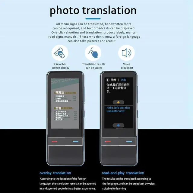Alt view image 3 of 7 - Translator Device, AI Intelligent Translator 139 Languages Online Translation High Accuracy Language Translator Device Translation Device with HD Noise Reduction for Trip Business