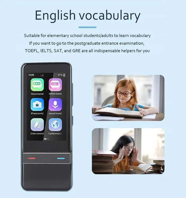 Alt view image 7 of 7 - Translator Device, AI Intelligent Translator 139 Languages Online Translation High Accuracy Language Translator Device Translation Device with HD Noise Reduction for Trip Business