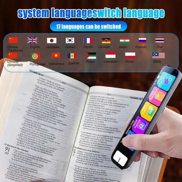 Alt view image 5 of 7 - Upgraded Scan Reader Pen, 134 Language Translator Smart Translator Pen with Touch Screen Support Wi-Fi Wireless Voice Reading Pen for Dyslexia Student Professional Traveler