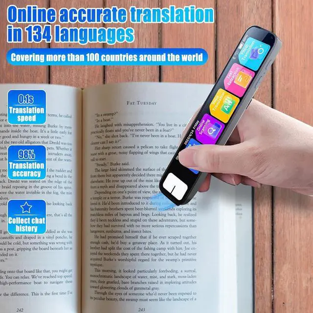 Alt view image 6 of 7 - Upgraded Scan Reader Pen, 134 Language Translator Smart Translator Pen with Touch Screen Support Wi-Fi Wireless Voice Reading Pen for Dyslexia Student Professional Traveler