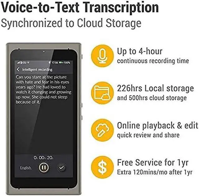 Alt view image 3 of 5 - AI Voice Recorder Multi Languages Transcription Photo Translation Interpretation WiFi wwyy