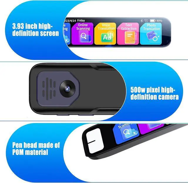 Alt view image 2 of 7 - Upgraded Scan Reader Pen, 134 Language Translator Smart Translator Pen with Touch Screen Support Wi-Fi Wireless Voice Reading Pen for Dyslexia Student Professional Traveler
