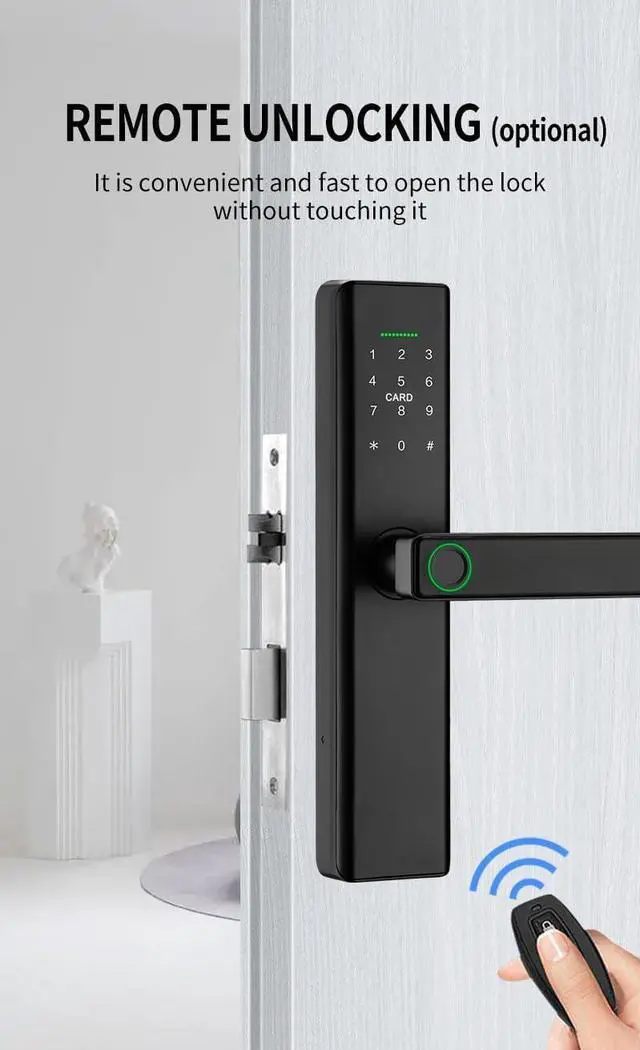 Alt view image 7 of 7 - Smart Lock Fingerprint Door Lock with Touch Screen Password Electronic Locks, Tuya APP Remote Control Smart Door Lock (P12 with TUYA APP)