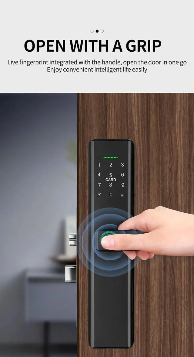 Alt view image 5 of 7 - Smart Lock Fingerprint Door Lock with Touch Screen Password Electronic Locks, Tuya APP Remote Control Smart Door Lock (P12 with TUYA APP)