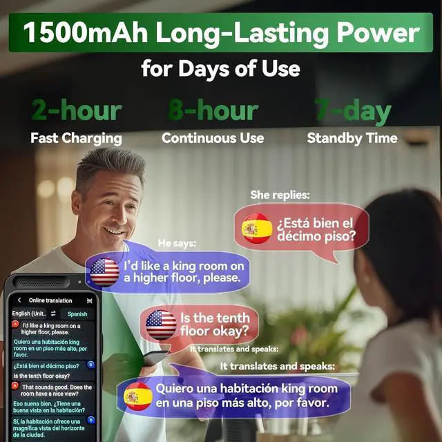 Alt view image 5 of 6 - Smart Translator Device - Real Time Translation Device Two Way, Instant Portable Voice Translator for Travel Business, Traductor de Voz Instantaneo 2025, AI Translator, Offline Edition