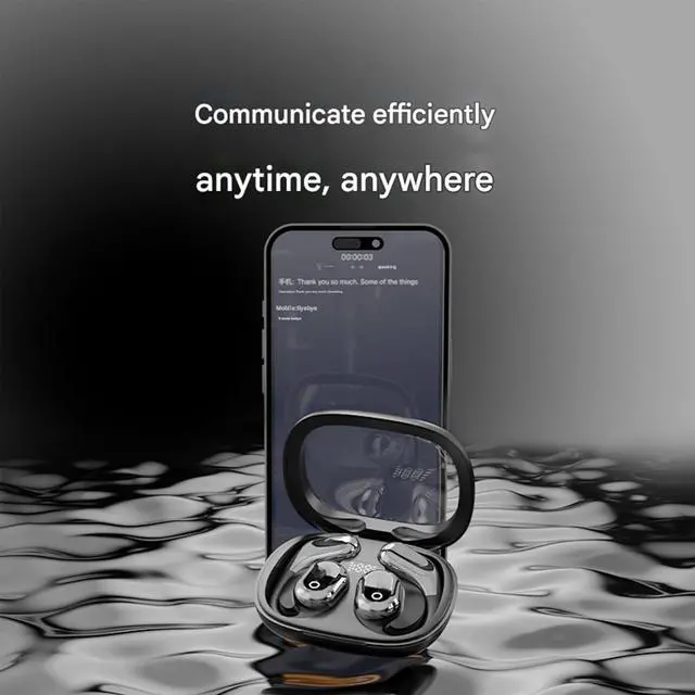 Alt view image 2 of 7 - OpenAir Max AI Headphones Translator, Ai Hy-Undai Y16 Open Wireless Translation Bluetooth Earphones, Y16 Ai Language Translator Earbuds, High Precision Support 75 Languages Playing Music over the Ear