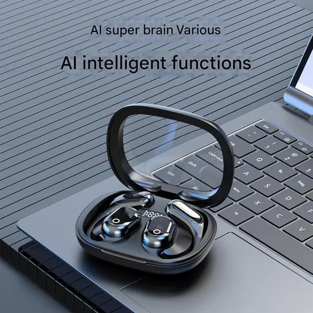 Alt view image 3 of 7 - OpenAir Max AI Headphones Translator, Ai Hy-Undai Y16 Open Wireless Translation Bluetooth Earphones, Y16 Ai Language Translator Earbuds, High Precision Support 75 Languages Playing Music over the Ear