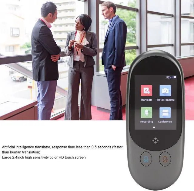 Alt view image 2 of 7 - F1 Language Translator Device, 2 Way Voice Real Time Translation, 2.4 inch HD Touchscreen, Online Offline Voice Photo Translation, Instant Voice Translator for Travel Learning Business (Gray)