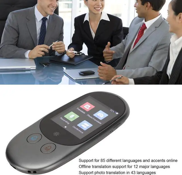 Alt view image 3 of 7 - F1 Language Translator Device, 2 Way Voice Real Time Translation, 2.4 inch HD Touchscreen, Online Offline Voice Photo Translation, Instant Voice Translator for Travel Learning Business (Gray)