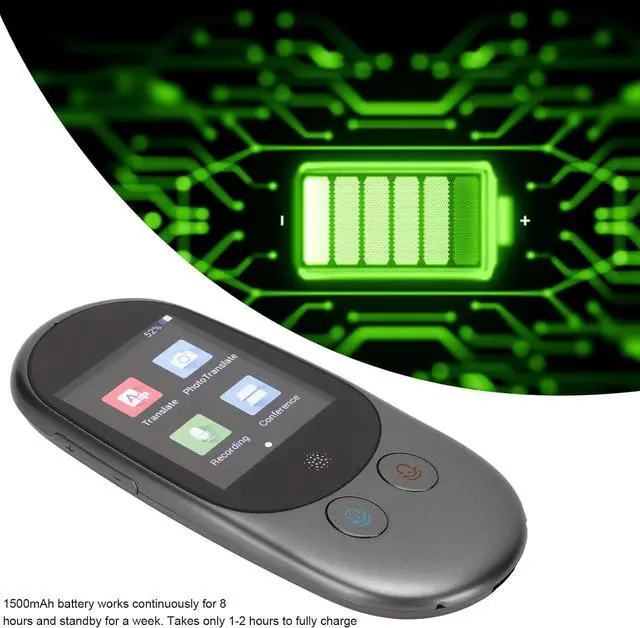 Alt view image 4 of 7 - F1 Language Translator Device, 2 Way Voice Real Time Translation, 2.4 inch HD Touchscreen, Online Offline Voice Photo Translation, Instant Voice Translator for Travel Learning Business (Gray)