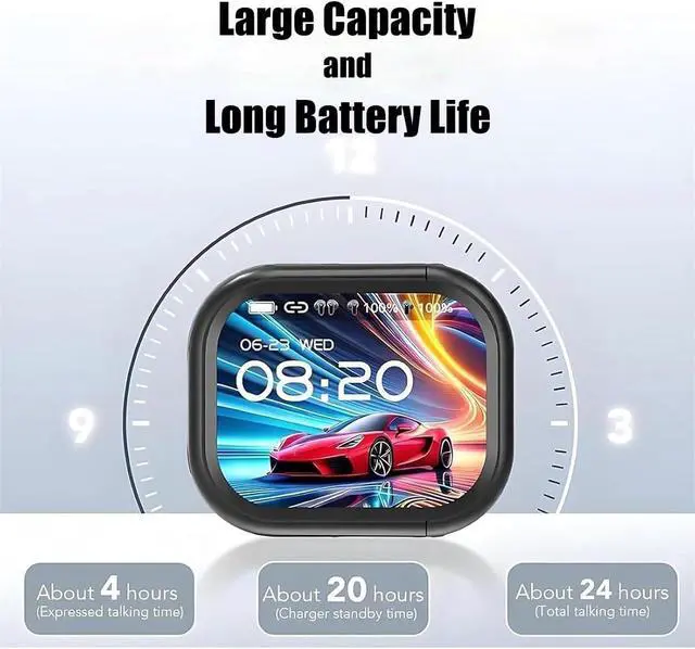 Alt view image 3 of 7 - 2025 New Ne20 Earbuds, Ne20 Translation Earbuds 140 Language, Ai Translation Earbud Real Time, LCD Touch Screen, Ipx6 Waterproof for Travel Business and Gaming Bluetooth Headphones (Black 2)