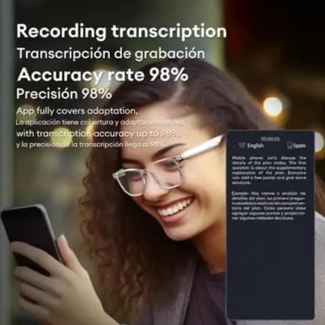 Alt view image 4 of 7 - Ai Wireless Bluetooth Translation Glasses, Ai Wireless Bluetooth Translation Glasses for Men with 144 Language & Accents, Bluetooth 5.4 Multifunctional Smart A-i Tran-slation Glass(Cycling Blue)