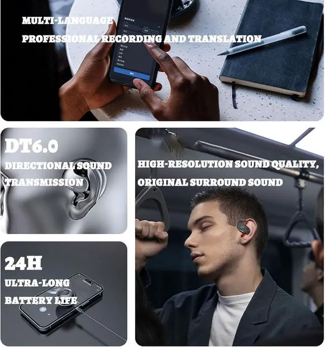 Alt view image 5 of 7 - Touchtoin Earbuds, Sentdream Translator, Ai Headphones Language Translation, Hy-T26 Pro Wireless Bluetooth Translation Earbuds, Open Ear Headphones Wireless Bluetooth 5.4, Supports 75 Languages(Beige-