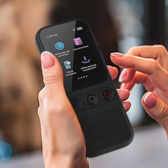 Alt view image 3 of 7 - Translator Device  Real-Time Language Translator, Portable Gadget | 138 Languages Voice Translation, Rechargeable Tool for Travel, Study Abroad, Business Meetings, Daily Conversations, Learning