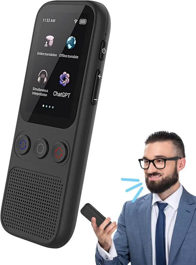 Alt view image 7 of 7 - Translator Device  Real-Time Language Translator, Portable Gadget | 138 Languages Voice Translation, Rechargeable Tool for Travel, Study Abroad, Business Meetings, Daily Conversations, Learning