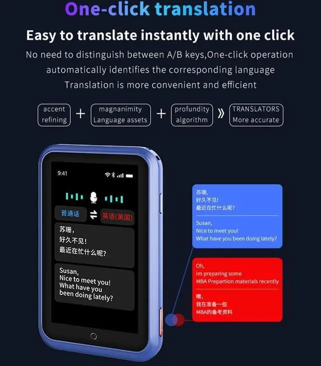 Alt view image 4 of 7 - LiebeWH Instant Language Translator Device Portable 4G 138 Languages Voice Translation Group Interaction with Travel