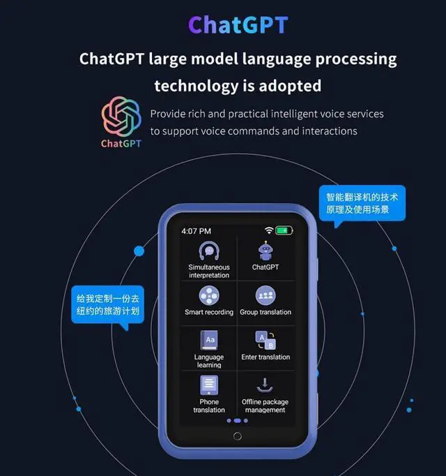 Alt view image 6 of 7 - LiebeWH Instant Language Translator Device Portable 4G 138 Languages Voice Translation Group Interaction with Travel