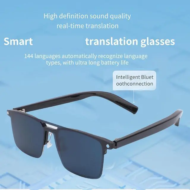 Alt view image 2 of 7 - fosa Smart AI Translation Glasses Translator Device, Real Time Language Translator with 100+ Languages, Touch Control for Travel Calling Video Translation
