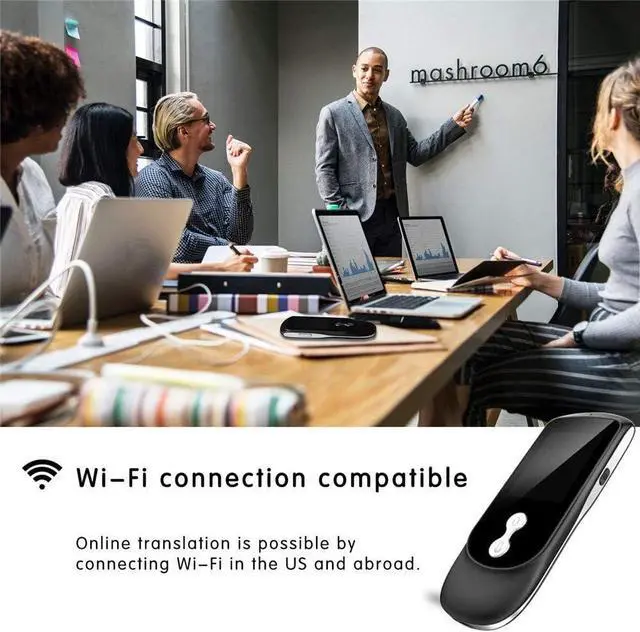 Alt view image 2 of 7 - Smart Voice Translator Device with 2.4 Inch IPS Touch Sn, Two-Way Real-Time Instant Language Translation for 39 Languages, Essential for Learning, Travel, and Business - Black, Needed for Efficie