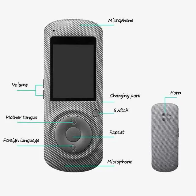 Alt view image 3 of 5 - AI Artificial ligence Instant Translation Machine 42 Languages Two-Way ligent Instant Translation Portable Foreign Language Translator Offline Translation Black Decoration White (White)