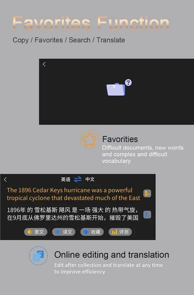 Alt view image 2 of 7 - Multi-Language Translator Pen - Scan, Translate, Dictionary with rt for 111 Languages, Offline & WiFi Text Excerpt